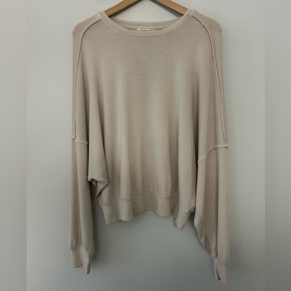 Lovers + Friends Cream Tan Slouchy Pullover Sweater